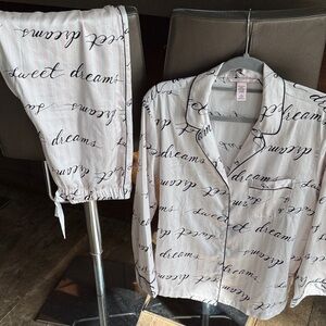 Victoria's Secret Signature Satin Long Pajama Set